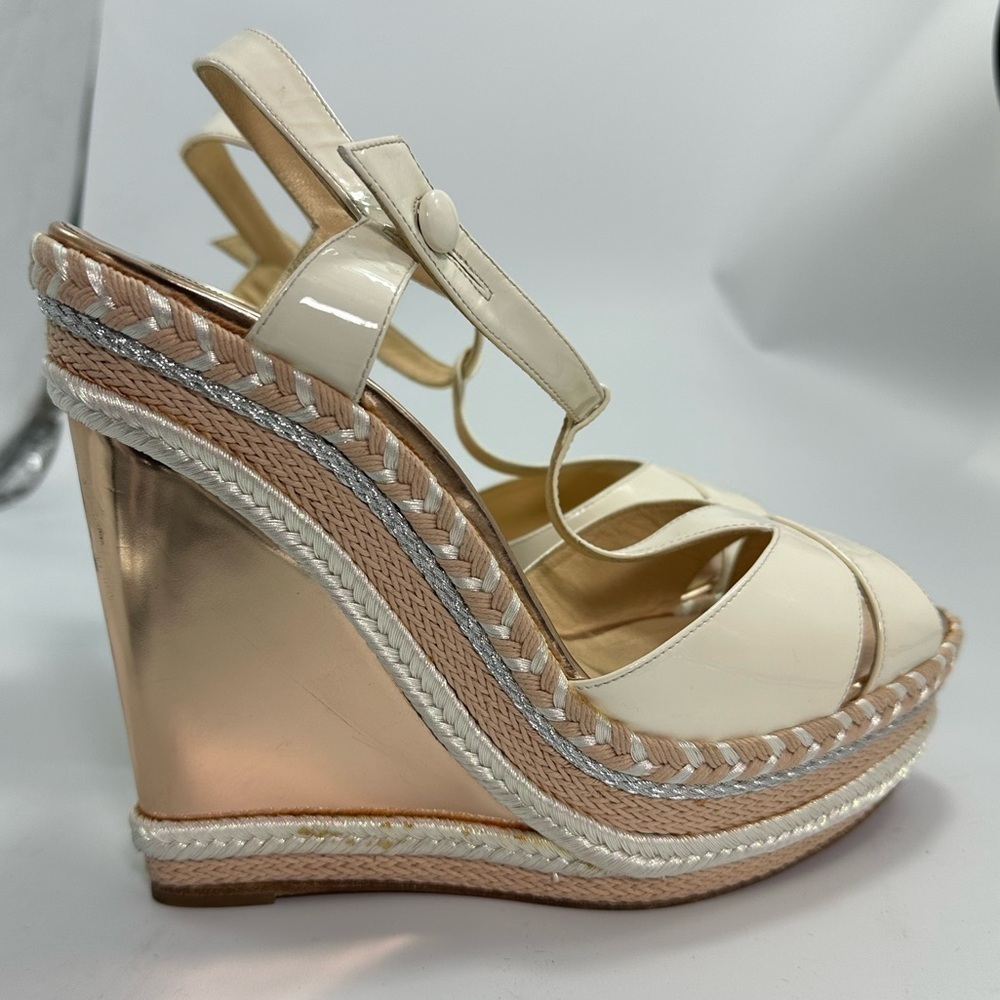 Christian Louboutin Marina Liege 140mm Espadrille Wedge sandals size 11